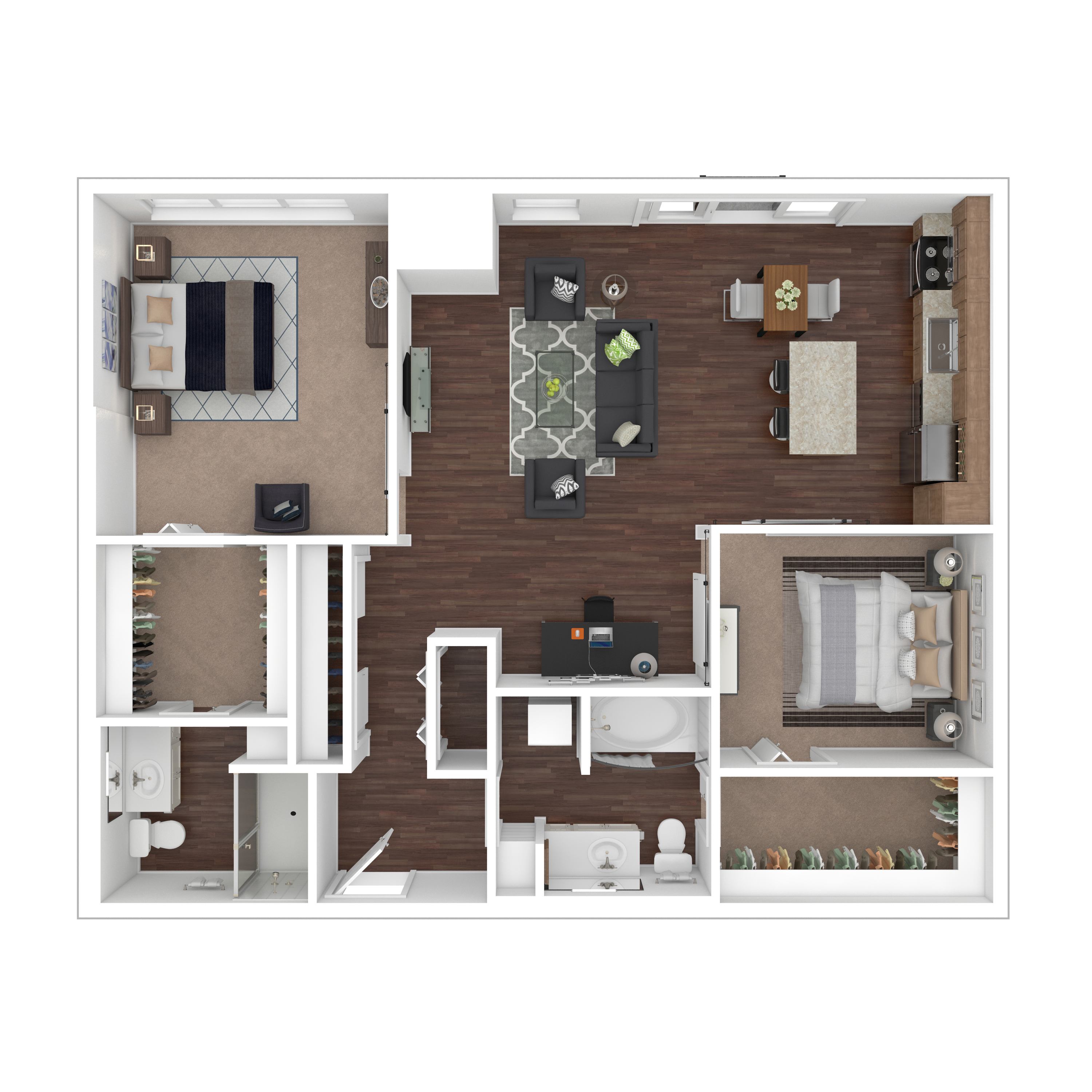 Floor plan layout diagram for 2R w/ Balcony